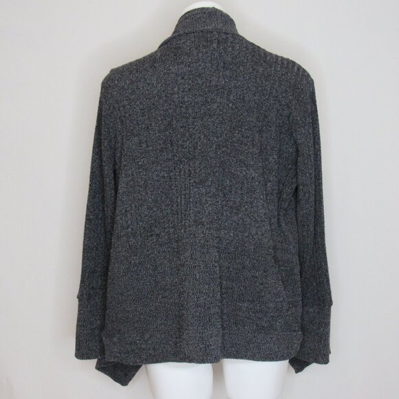 Athleta TIBURON Charcoal Gray Black Drape Wrap Sweater Women's M Medium - Picture 4 of 9